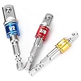 Mollytek 3本組 ソケットアダプターセット 六角シャンクソケット 1/4 "3/8" 1/2 " パワーハンドツール インパクトドライバソケットアダプターセット