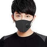 Ginsendor 花粉症・風邪対策に 3Dマスク 通気性 pm2.5 フィルターバルブ 黒 大人 (ブラック)