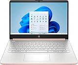 HP 14 薄型ポータブル学生ノートパソコン 2025 14インチHD 4コア Intel N150 4GB RAM 256GB ストレージ (128GB UFS + 128GB microSD) 1年間 Office 365 Wi-Fi 6 HDMI ドッキングステーション ウェブカメラ Windows 11 ゴールド