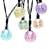 [Upgrade Version] JETSUN Crystal Lamp Beads Solar String Lights, 17ft 30 LED Waterproof Outdoor Deco