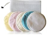 Organic Bamboo Nursing Pads - (5 colors) + Laundry Bag - Breastfeeding Reusable Hypoallergenic Washa