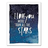 I Love You More Thanすべての星壁アート 11x14 ブルー 4342-L2
