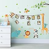 Romantic Flowers Butterfly Wall Stickers Cartoon Animals Photo Frames Heart Shaped Removable Wall De