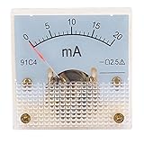 XDiscount アナログ電流計 プラスチック 金属 DC 0-20mA 42 x 42mm ホワイト グレー