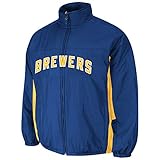 Milwaukee Brewers MLBマジェスティックメンズブルー2016 Double Climateキルト地フルZip On - Fieldジャケット