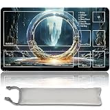 MTG Playmat+Mtg ゲームパッド、mtg Mouse Padゲームパッド60*35 CM、カードゲームプレイマット TCGとカードゲームパッド、マウスパッドデスクトップパッド トレーディングカード カードゲームプレイマット (Sol Ring,With Zone)