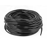 uxcell 灌漑パイプ　 PVC製ブラック 　庭の温室効果用　6mmx4mm 50m長さ