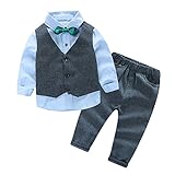 AmazingDeal 男の子 子供 長袖 フォーマル チョッキ+シャツ＋パンツ 無地 冬服 男の子 結婚式 発表会 入学式 卒業式 春秋 ジェントルマン レジャー 可愛い (100（２-３歳）)