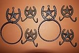 Texas Bath Decor Lone Starタオルリングタオルフックセット、Bundle – 6 Items