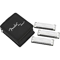 Amazon | Fender/Blues Deluxe Harmonica Pack of 3 with Case