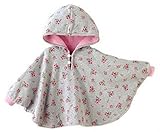【SCGEHA】ふわふわ リバーシブル ポンチョ フード お袖つき 男の子 女の子 兼用 ベビー ３カラー ２サイズ 動きやすくて赤ちゃんうれしい♪ （ピンク／80）