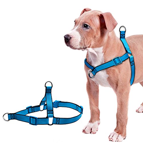 V-Dank 犬 ハーネス 胴輪 調節可能 小型犬 中型犬 大型犬 ドッグ　ペット用品　ハーネスリード 簡単着脱 引っ張り防止 お散歩お出かけ 訓練 ナイロン製 (L)