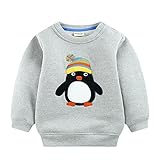 AmazingDeal 子供服 男の子 女の子鹿 ペンギン キーズ カートゥーン 長袖 春秋冬 コーデュロイ 衣装 レジャー 快適 (70, グレー)