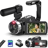 ビデオカメラ 8K 64MP YouTubeカメラ WIFI機能 18Xデジタルズーム 外付けMIC8マイク 3.0インチのタッチスクリーン 手持ち式ショックアブソーバー付き IRナイトビジョン機能とLEDフィルインライト機能 2.4Gリモコン 64G SDカード付き 日本語取扱説明書