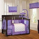 BabyFad Minky Purple 10 Piece Baby Crib Bedding Set by BabyFad