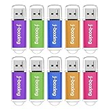10個セット USBメモリ 2GB J-boxing キャップ式 USBフラッシュメモリ USB 2.0 フラッシュドライブ （五色：紫、緑、青、オレンジ、ピンク）