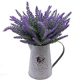 フレンチスタイルホワイトShabby Chic Miniメタルピッチャーフラワー花瓶ヴィンテージ鳥装飾、錬鉄手動植物花瓶with Classical HD-VA00310-D-Lavender