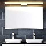 モダンバスルームウォールライトミラーフロントLED照明防水Antifogging LEDチューブ浴室洗面化粧台ライトスチール+アルミ+アクリル 18W 39.3 inch シルバー