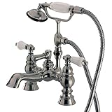 キングストン真鍮cc1156t英語Heritageヴィンテージ脚浴槽フィラーwithハンドシャワー 7-Inch Center CC1156T8 1