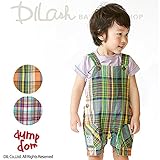 (ダンプドム) dumpdomチェック柄ショートオール/夏 80 オレンジ