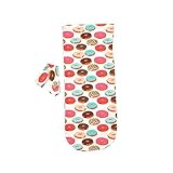 PER ベビー おくるみ　赤ちゃん シュラフ　寝袋　新生児　ヘッドバンド付き　綿　写真撮影　出産祝い　ギフト (ビスケット)