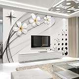 Sproud カスタム 3D 写真の壁紙の白と黒のファッションフラワー立体レリーフ Tv 背景装飾壁面絵画壁画壁紙 300 Cmx 210 Cm