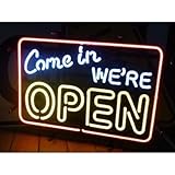 ネオンサイン Come in WE'RE OPEN ネオン管 ネオンライト 店舗照明 ガレージ アメリカン雑貨