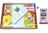 Sassyサッシー 出産祝いおくるみセット /ブルー （ラッピング無料）★おしゃぶり付き