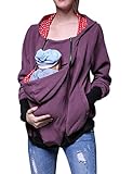 (トヨベイ)Toyobuy レディース 防寒 ベビーキャリア 産前産後兼用 授乳服 両側抱っこ対応 ママ コート マタニティウェア 妊婦ジャケット 紫色 C S