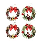 Saim 4pcsミニクリスマスリースフェルトアップリケガーランドドア壁吊り下げ装飾キット、6インチ/ 15 cm by 6インチ/ 15 cm