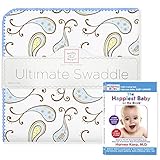 SwaddleDesigns Ultimate Swaddle Blanket Made in USA Premium Cotton Flannel and The Happiest Baby DVD