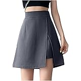 [コウエイストア] スカート ひざ丈 レディース 春 夏 春夏 黒 ミニスカート 巻き ラップスカート Aライン オフィス 20代 Y7093
