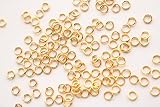 【ハンドメイド素材店】 (3ｍｍ×幅0.5ｍｍ)各約200個 丸カン 多用途 チャーム 連結金具 カン類 金属 パーツ ゴールド UVレジン 封入 手芸材料 デコ ピアス ネックレス イヤリング ネイル 部品 ハンドメイド 基本 材料 資材