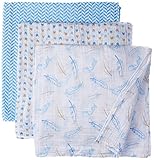Hudson Baby Winter Bird Swaddle Blanket - blue, one size by Hudson Baby