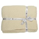KASHWERE(カシウェア)スローブランケット単色BLANKETSOLIDTHROWT-30-01-52ストロー(135×183cm)カシミアのようなソフトな肌触り！ [並行輸入品]