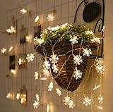 KINGZUO　 ストリングライト 雪花型 40LED 全長6M 電球間隔15cm 電池式　イルミネーションライト ロマンチック雰囲気 暖かい 心を癒し ステキ ledクリスマス パーティー 結婚式 