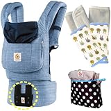 ベビーウエストベルト付エルゴベビー 抱っこ紐 オリジナル/ヴィンテージブルー 【正規品2年間保証-SG認定付】本体＋パッド２個+収納ポーチ付 ERGO Baby