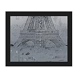グレーTriptych Eiffel Tower Bottomグラフィックライン図面3の3 – 3パネル壁アートプリント 20x24 FRN0000050FRM20X24SBK