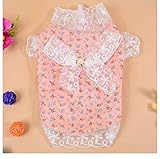 hqclothingbox　春夏秋　犬服　全新品　レーススカート　綿製品　テディ　貴賓　可愛い　プリンセススタイル　2色5サイズ　 (XL, スイカレッド)