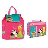 Stephen Joseph Girls Quilted Safari Animals Backpack and Lunch Box for Kids [並行輸入品]