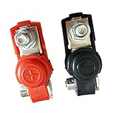 Perfk 調整可能な　バッテリ端子　クランプ　クリップ　正と負　車　トラック適用　赤&黒　2pcs入り