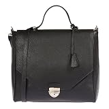 Trussardi Woman Handbag in Genuine Dollar Leather 100% Calf - 32x30x14 cm 女性のためのバッグ (Black) [並行輸入品]