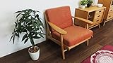 ISSEIKI 【在庫限り！】 ソファ 幅82㎝ ナチュラル+オレンジ 1人掛け 木製 【NO-07-17】