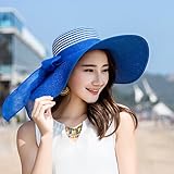 Hatrita-J 帽子、欧米風女夏大帽折りたたみ砂浜海岸に沿って宿泊リボン日除け晒太陽帽 d
