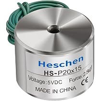 Amazon | Heschen 電磁石ソレノイド, P20/15 OD 20mm, 2.5kg/5.5ポンド