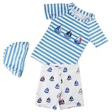 monoii ベビー 水着 男の子 80 90 70 セパレート 可愛い 水着 男の子 ラッシュガード おしゃれ 水着 子供 マリン 帽子 セット c326