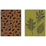 High Quality Texture Fades A2 Embossing Folders by Tim Holtz, Leaves, 2-Pack