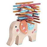 Wooden Blocks Toy Kids Balance Beam Stacking Elephant Balancing Game Educational Toys [並行輸入品]
