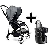 Bugaboo Bee3 Stroller Black/Grey Melange + Bugaboo Cup Holder by Bugaboo