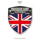Maverick Surf & Design マーヴェリック・サーフ＆デザイン「Maverick Surf & Design」シグネチャーステッカー st-007-msd-gbr/イギリス国旗 サーフステッカー カーステッカー ミニクーパー ランドローバー